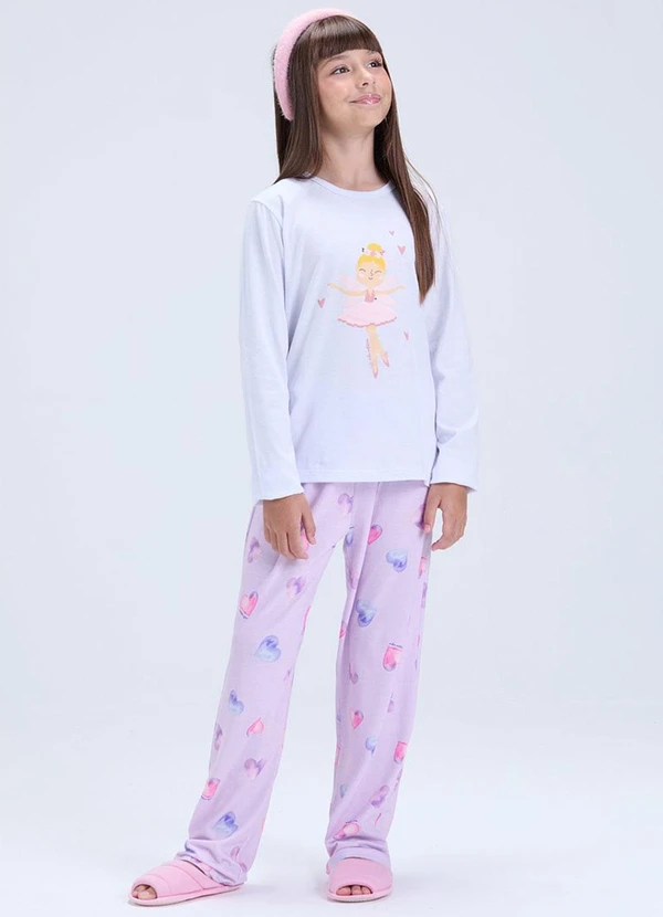 Vida Costeira - Pijama Infantil Feminino Estampa de Fada Lilás 1