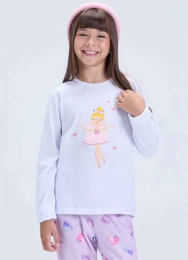 Vida Costeira - Pijama Infantil Feminino Estampa de Fada Lilás 2