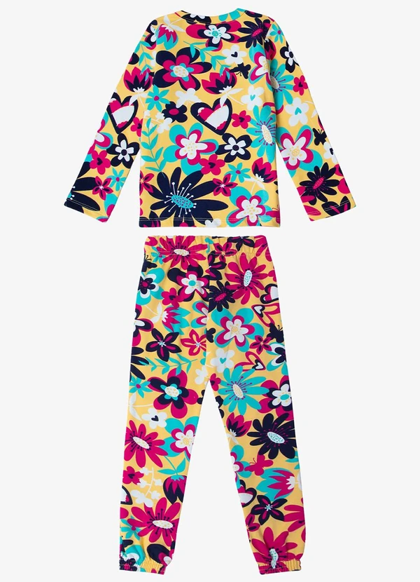 Select - Pijama Infantil Feminino Estapado Amarelo 2