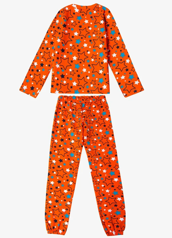 Select - Pijama Infantil Feminino Estapado Laranja 2