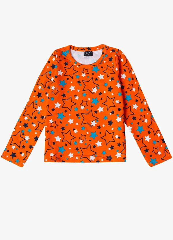 Select - Pijama Infantil Feminino Estapado Laranja 3