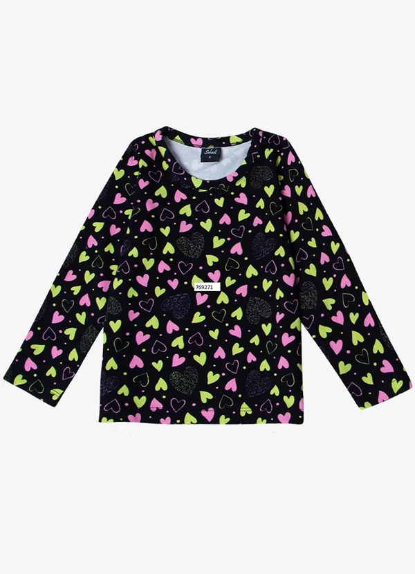 Select - Pijama Infantil Feminino Estapado Preto 3