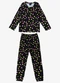 Select - Pijama Infantil Feminino Estapado Verde - variação: Preto