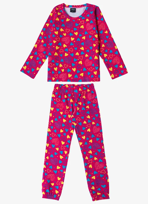 Select - Pijama Infantil Feminino Estapado Rosa