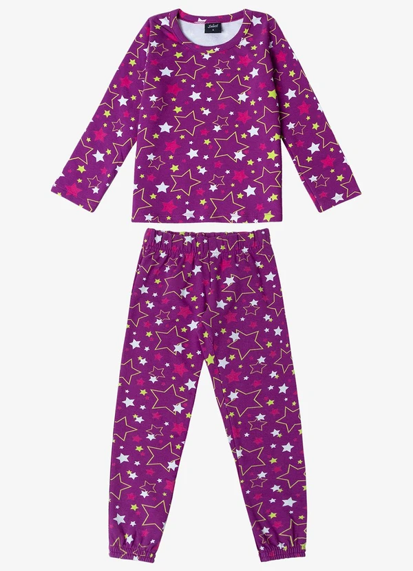 Select - Pijama Infantil Feminino Estapado Roxo