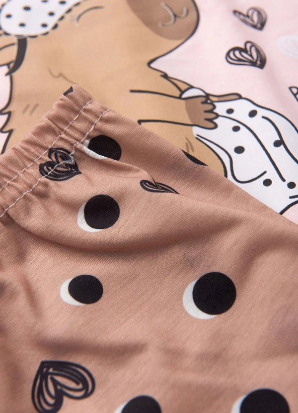 Atelie da Crianca - Pijama Infantil Feminino Inverno Capivara Rosa 3