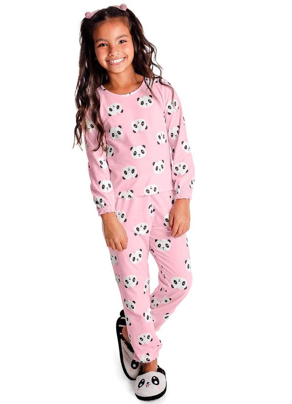 Rovi Kids - Pijama Infantil Feminino Panda Rosa