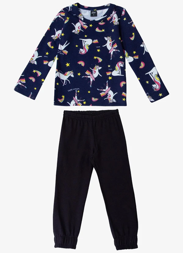 Select - Pijama Infantil Feminino Preto