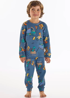 Up Baby - Pijama Infantil Finino Suedine Azul - UP BABY