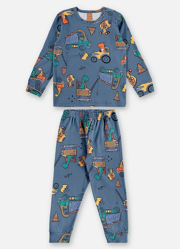 Up Baby - Pijama Infantil Finino Suedine Azul 2