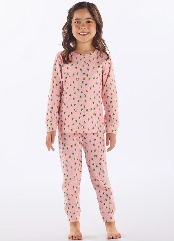 Up Baby - Pijama Infantil Finino Suedine Rosa