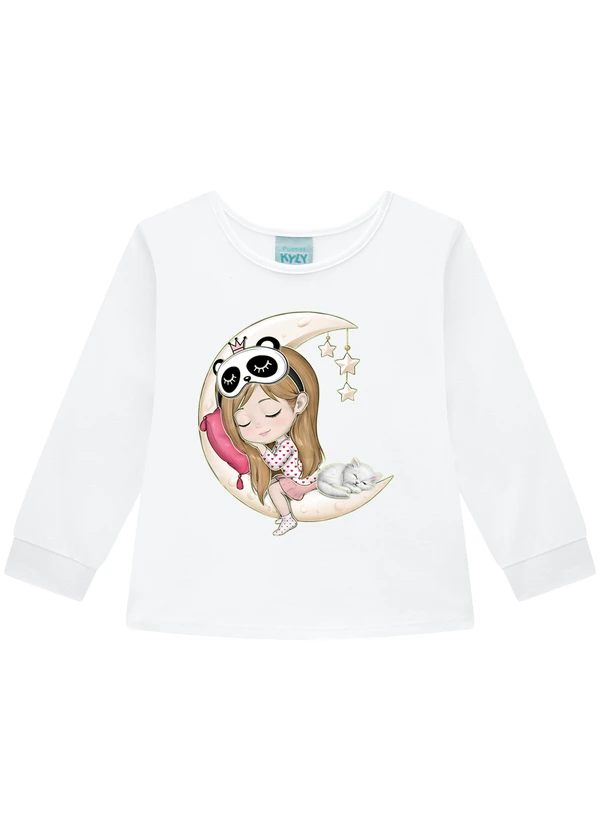 Kyly - Pijama Infantil Menina Brilha no Escuro Branco 2