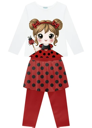 Kyly - Pijama Infantil Menina Brilha no Escuro Branco - KYLY