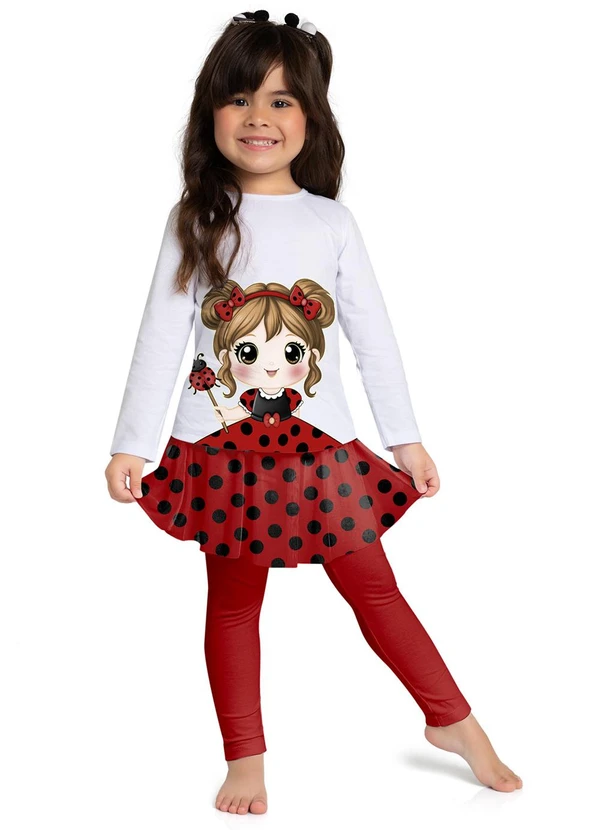 Kyly - Pijama Infantil Menina Brilha no Escuro Branco