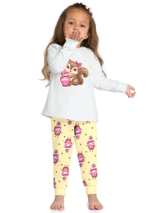Kyly - Pijama Infantil Menina Brilha no Escuro Branco - KYLY
