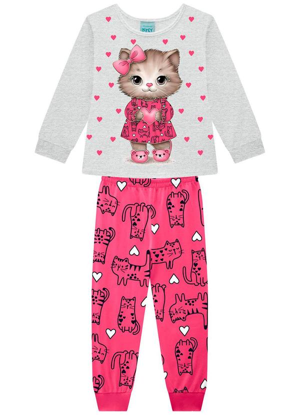 Kyly - Pijama Infantil Menina Brilha no Escuro Cinza 2