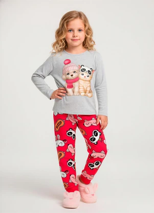 Kyly - Pijama Infantil Menina Brilha no Escuro Cinza - KYLY