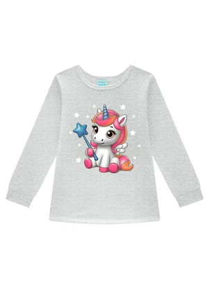 Kyly - Pijama Infantil Menina Brilha no Escuro Cinza - KYLY