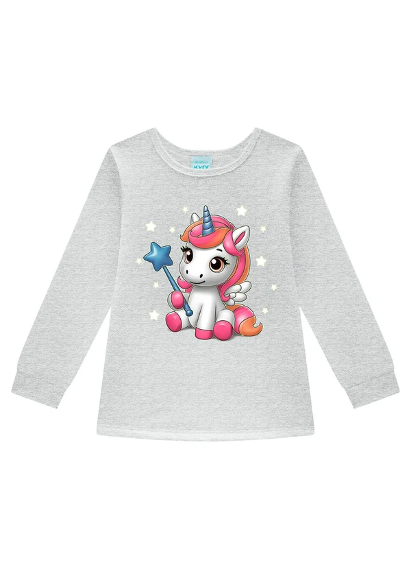 Kyly - Pijama Infantil Menina Brilha no Escuro Cinza 2