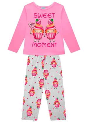 Kyly - Pijama Infantil Menina Brilha no Escuro Rosa - KYLY