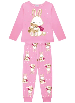 Kyly - Pijama Infantil Menina Brilha no Escuro Rosa - KYLY