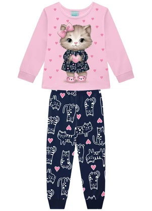 Kyly - Pijama Infantil Menina Brilha no Escuro Rosa - KYLY