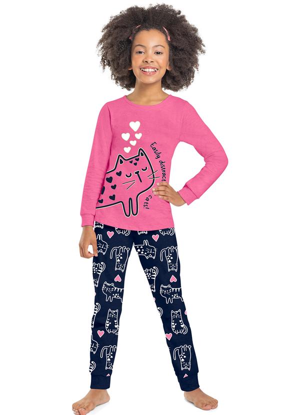 Kyly - Pijama Infantil Menina Brilha no Escuro Rosa