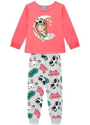 Kyly - Pijama Infantil Menina Brilha no Escuro Rosa - KYLY