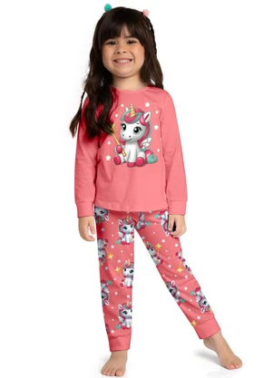 Kyly - Pijama Infantil Menina Brilha no Escuro Rosa - KYLY