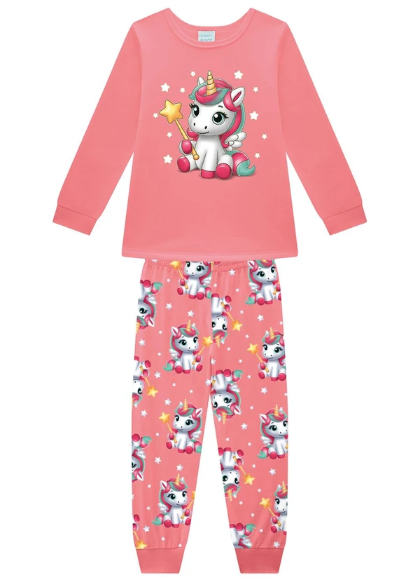 Kyly - Pijama Infantil Menina Brilha no Escuro Rosa 2