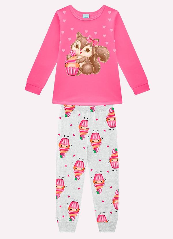 Kyly - Pijama Infantil Menina Brilha no Escuro Rosa 1