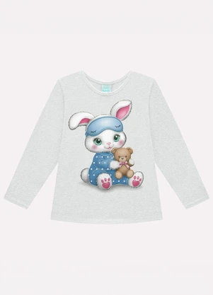 Kyly - Pijama Infantil Menina Coelhinho com Máscara Azul - KYLY