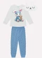 Kyly - Pijama Infantil Menina Coelhinho com Máscara Azul - variação: Pijama Infantil Menina Coelhinho com Máscara (Azul