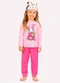 Kyly - Pijama Infantil Menina Coelhinho com Máscara Azul - variação: Pijama Infantil Menina Coelhinho com Máscara (Rosa