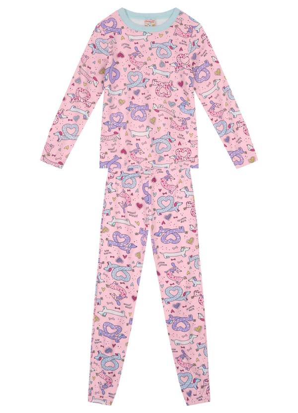 Brandili - Pijama Infantil Menina com Blusão e Jogger Rosa