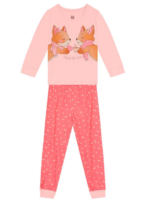 Brandili - Pijama Infantil Menina de Raposinha Rosa