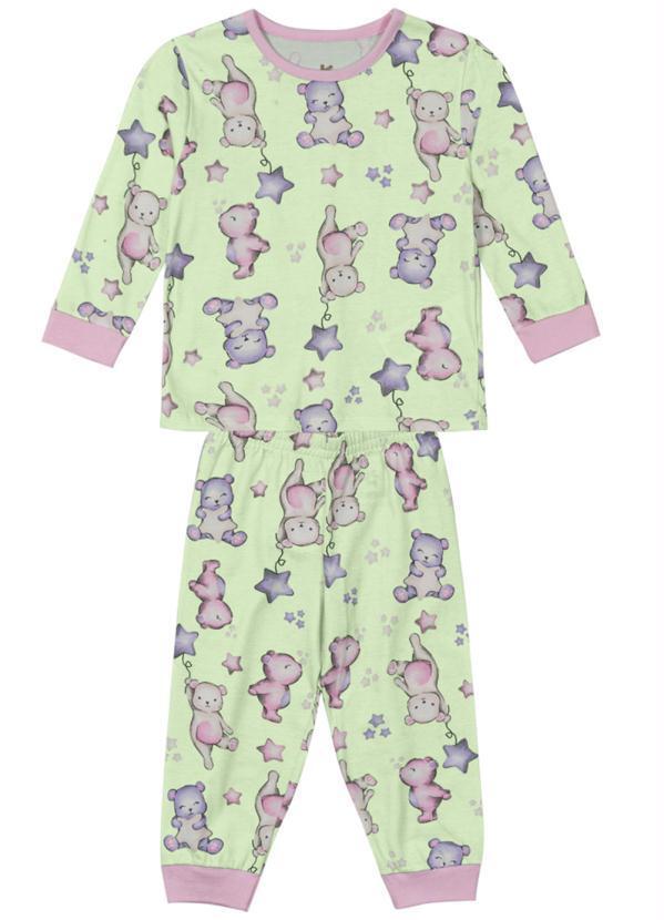 Brandili - Pijama Infantil Menina em Malha Verde