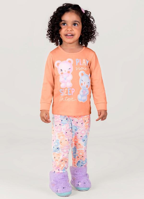 Brandili - Pijama Infantil Menina Laranja