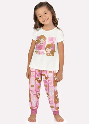 Kyly - Pijama Infantil Menina Sereias Off White - KYLY