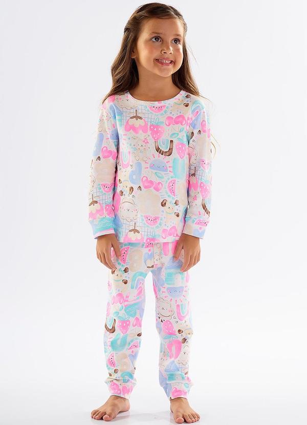 Up Baby - Pijama Infantil Unissex em Suedine Branco