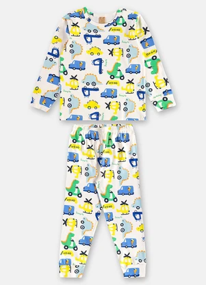 Up Baby - Pijama Infantil Unissex em Suedine Branco - UP BABY