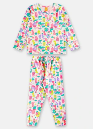 Up Baby - Pijama Infantil Unissex em Suedine Branco - UP BABY