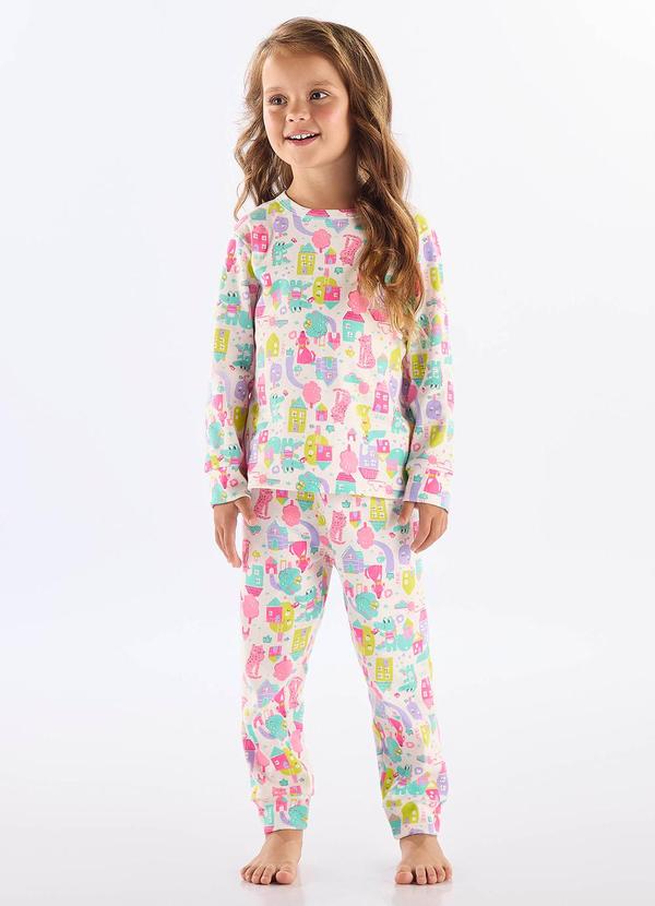 Up Baby - Pijama Infantil Unissex em Suedine Branco