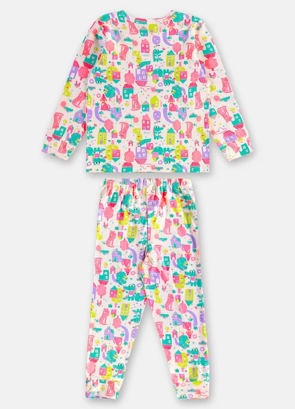 Up Baby - Pijama Infantil Unissex em Suedine Branco 3