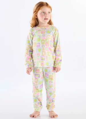 Up Baby - Pijama Infantil Unissex em Suedine Branco - UP BABY