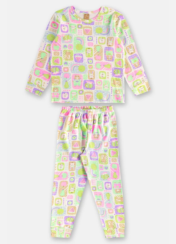 Up Baby - Pijama Infantil Unissex em Suedine Branco 2