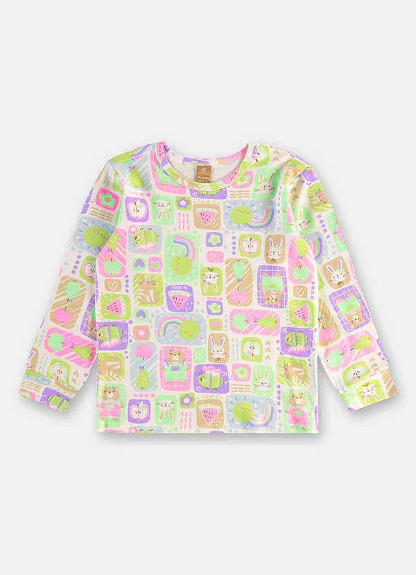 Up Baby - Pijama Infantil Unissex em Suedine Branco 4