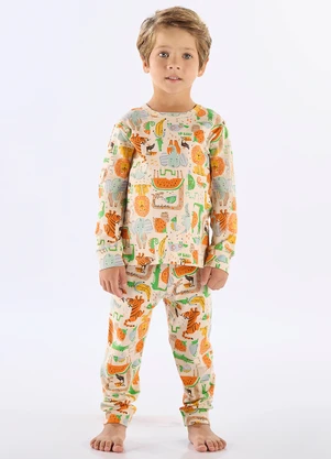 Up Baby - Pijama Infantil Unissex em Suedine Branco - UP BABY