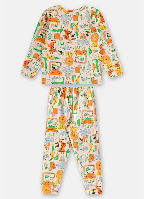 Up Baby - Pijama Infantil Unissex em Suedine Branco 3