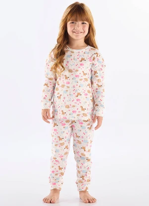 Up Baby - Pijama Infantil Unissex em Suedine Branco - UP BABY